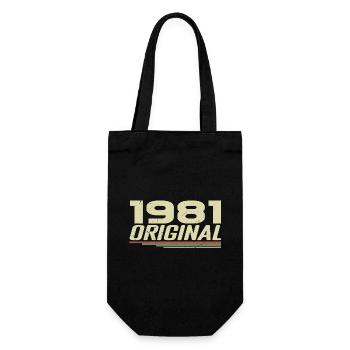 Born in 1981 Vintage 1981 Retro Birthday 1981 - Gift Bag for Bottles - black - Front