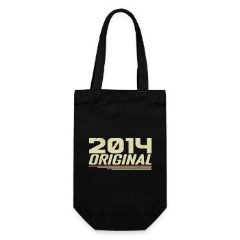 Born in 2014 Vintage 2014 Retro Anniversary 2014 - Gift Bag for Bottles - black - Front