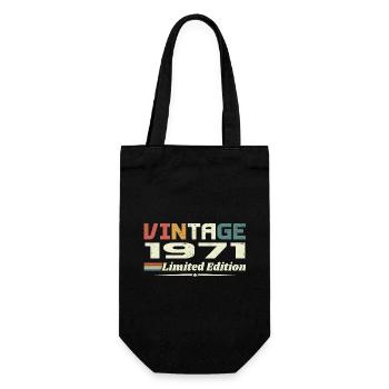 Vintage 1971 Gift 1971 Birthday 1971 Retro - Gift Bag for Bottles - black - Front