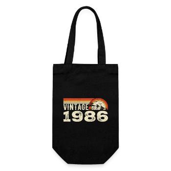 Vintage 1986 Retro 1986 Birthday Gift 1986 - Gift Bag for Bottles - black - Front