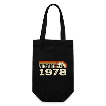 Jahrgang 1978 Retro 1978 Geburtstagsgeschenk 1978 - Geschenkbeutel für Flaschen - Schwarz - Vorne