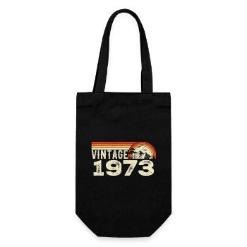 Jahrgang 1973 Geburtstagsgeschenk 1973 Retro 1973 - Geschenkbeutel für Flaschen - Schwarz - Vorne