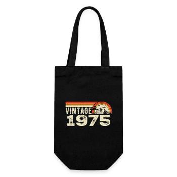 Vintage 1975 Geburtstagsgeschenk 1975 Retro 1975 - Geschenkbeutel für Flaschen - Schwarz - Vorne