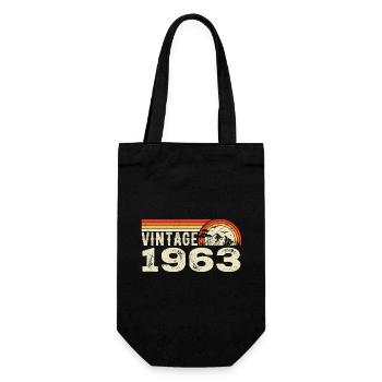 Vintage 1963 Geburtstagsgeschenk 1963 Retro 1963 - Geschenkbeutel für Flaschen - Schwarz - Vorne