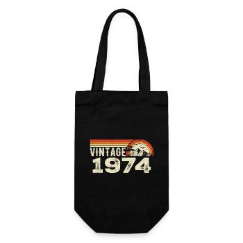 Vintage 1974 Birthday Gift 1974 Retro 1974 - Gift Bag for Bottles - black - Front