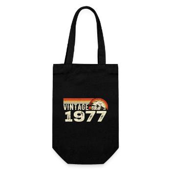 Vintage 1977 Retro 1977 Birthday Gift 1977 - Gift Bag for Bottles - black - Front