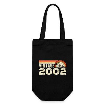Jahrgang 2002 Retro 2002 Geburtstagsgeschenk 2002 - Geschenkbeutel für Flaschen - Schwarz - Vorne