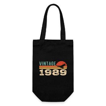 Vintage 1989 Birthday Gift 1989 Retro 1989 - Gift Bag for Bottles - black - Front
