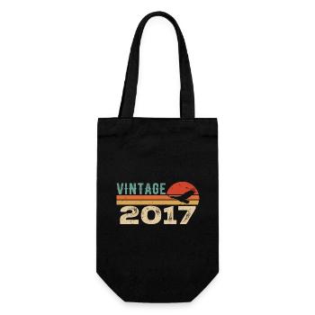 Vintage 2017 Retro 2017 Birthday Gift - Gift Bag for Bottles - black - Front