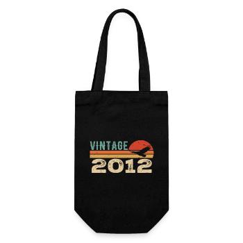 Vintage 2012 Retro 2012 Birthday Gift - Gift Bag for Bottles - black - Front