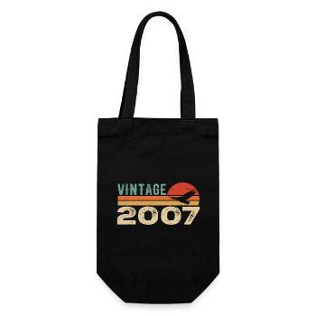 Vintage 2007 Retro 2007 Birthday Gift - Gift Bag for Bottles - black - Front