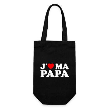 J'aime Mon Papa Cadeau Fête des Pères Coeur Rouge - Sac à bouteille - noir - Devant