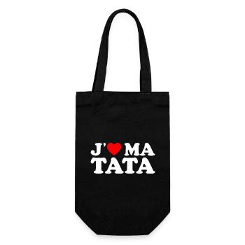J'aime Ma Tata Cadeau Tante Coeur Rouge - Sac à bouteille - noir - Devant