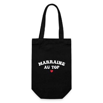Marraine Au Top - Cadeau Marraine - Sac à bouteille - noir - Devant