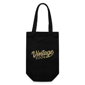 2004 Jahrgang 2004 Retro 2004 Geburtstagsgeschenk - Geschenkbeutel für Flaschen - Schwarz - Vorne
