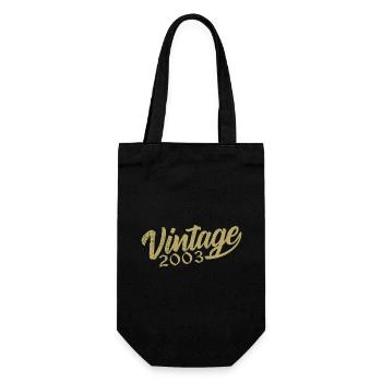 2003 Jahrgang 2003 Retro 2003 Geburtstagsgeschenk - Geschenkbeutel für Flaschen - Schwarz - Vorne