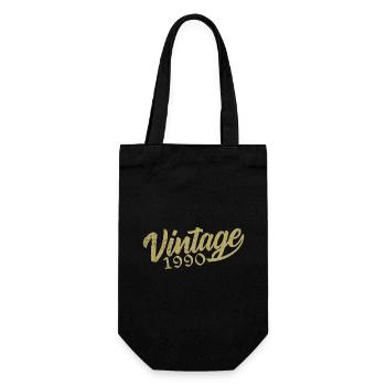 1990 Vintage 1990 Retro 1990 Birthday Gift - Gift Bag for Bottles - black - Front