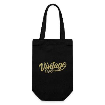 1984 Jahrgang 1984 Retro 1984 Geburtstagsgeschenk - Geschenkbeutel für Flaschen - Schwarz - Vorne