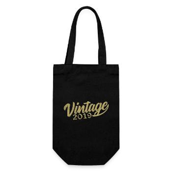 2019 Jahrgang 2019 Retro 2019 Geburtstagsgeschenk - Geschenkbeutel für Flaschen - Schwarz - Vorne