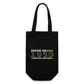 Vintage 1950's 1950's Born in 1950 Birthday Gift - Gift Bag for Bottles - black - Front