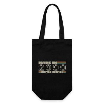 Jahrgang 2000 2000 Geburtstagsgeschenk Jahrgang 2000 - Geschenkbeutel für Flaschen - Schwarz - Vorne