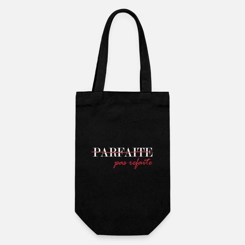 parfaite, pas refaite (blanc) - Sac à bouteille - noir