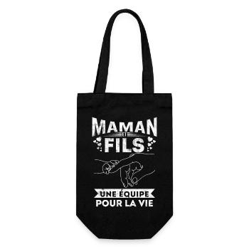 Maman et Fils une equipe Cadeau Fête Des Mères - Sac à bouteille - noir - Devant