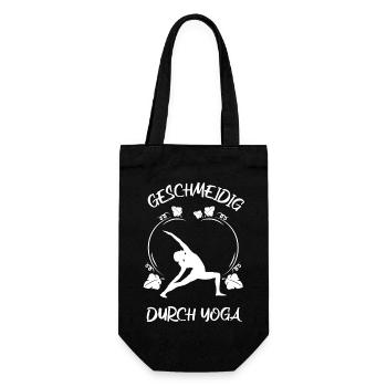 Yoga - Geschenkbeutel für Flaschen - Schwarz - Vorne