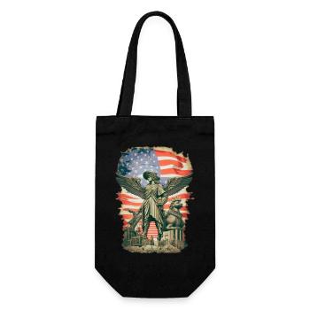 steampunk american flag - Sac à bouteille - noir - Devant