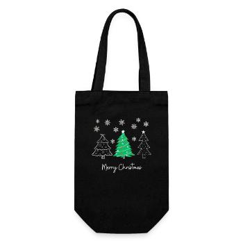 Merry Christmas - Gift Bag for Bottles - black - Front