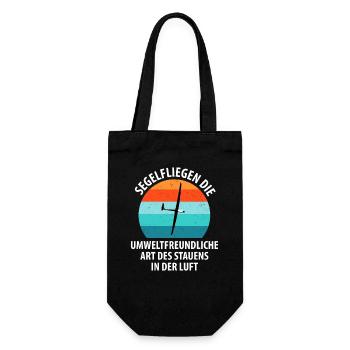 Segelflieger Segelfliegen Segelflugzeug Fliegen - Geschenkbeutel für Flaschen - Schwarz - Vorne