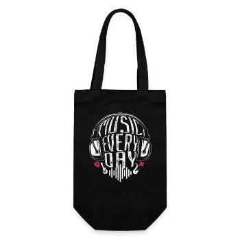 Make music every day graphic for musician - Gift Bag for Bottles - black - Front