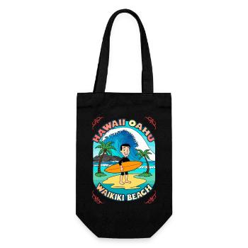 Surfeur d’Hawaï - Sac à bouteille - noir - Devant