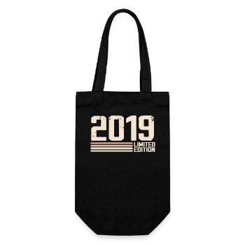 2019 Jahrgang 2019 Geburtstag 2019 Retro 2019 - Geschenkbeutel für Flaschen - Schwarz - Vorne