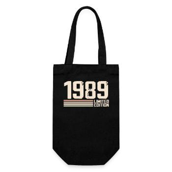 1989 Jahrgang 1989 Geburtstag 1989 Retro 1989 - Geschenkbeutel für Flaschen - Schwarz - Vorne