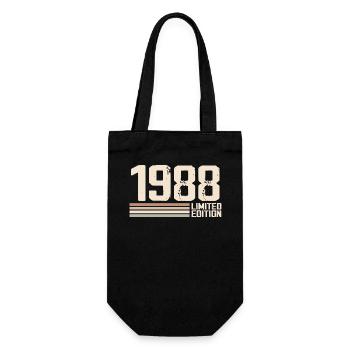 1988 Jahrgang 1988 Geburtstag 1988 Retro 1988 - Geschenkbeutel für Flaschen - Schwarz - Vorne