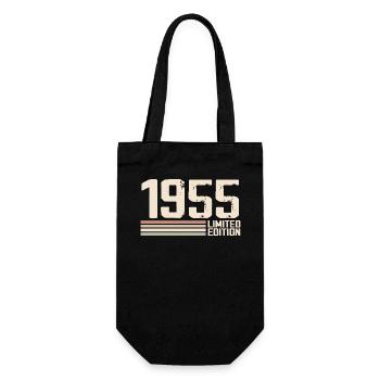 1955 Jahrgang 1955 Geburtstag 1955 Retro 1955 - Geschenkbeutel für Flaschen - Schwarz - Vorne