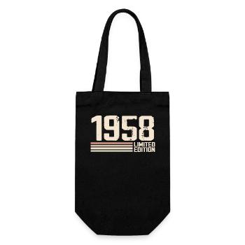 1958 Jahrgang 1958 Geburtstag 1958 Retro 1958 - Geschenkbeutel für Flaschen - Schwarz - Vorne