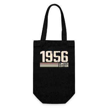 1956 Jahrgang 1956 Geburtstag 1956 Retro 1956 - Geschenkbeutel für Flaschen - Schwarz - Vorne