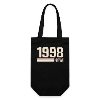 1998 Jahrgang 1998 Geburtstag 1998 Retro 1998 - Geschenkbeutel für Flaschen - Schwarz - Vorne