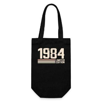1984 Jahrgang 1984 Geburtstag 1984 Retro 1984 - Geschenkbeutel für Flaschen - Schwarz - Vorne