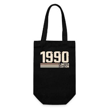 1990 Vintage 1990 Birthday 1990 Retro 1990 - Gift Bag for Bottles - black - Front