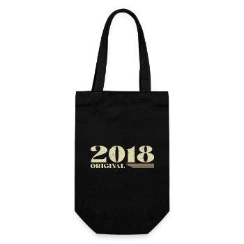 Original 2018 Jahrgang 2018 Retro Geburtstag 2018 - Geschenkbeutel für Flaschen - Schwarz - Vorne