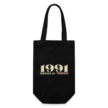 Original 1991 Jahrgang 1991 Retro Geburtstag 1991 - Geschenkbeutel für Flaschen - Schwarz - Vorne