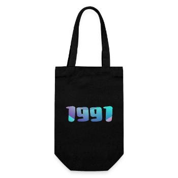 Geburtstagsgeschenk 1991 Jahrgang 1991 Retro 1991 - Geschenkbeutel für Flaschen - Schwarz - Vorne
