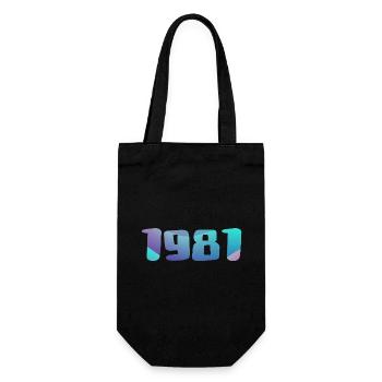 Geburtstagsgeschenk 1981 Jahrgang 1981 Retro 1981 - Geschenkbeutel für Flaschen - Schwarz - Vorne