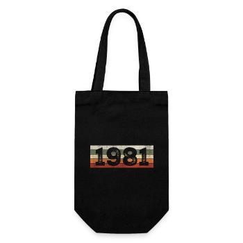 Jahrgang 1981 Retro 1981 Geburtstagsgeschenk - Geschenkbeutel für Flaschen - Schwarz - Vorne