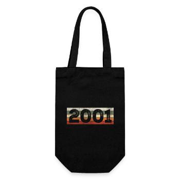 Jahrgang 2001 Retro Geburtstagsgeschenk 2001 - Geschenkbeutel für Flaschen - Schwarz - Vorne