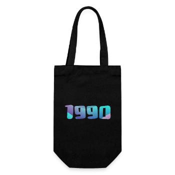 1990 Birthday Gift Vintage 1990 Retro 1990's - Gift Bag for Bottles - black - Front