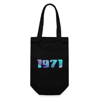 1971 Birthday Gift Vintage 1971 Retro 1971 - Gift Bag for Bottles - black - Front